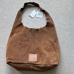 Haute Hippie Tan Brown Tote. Festival suede hobo bag NWT